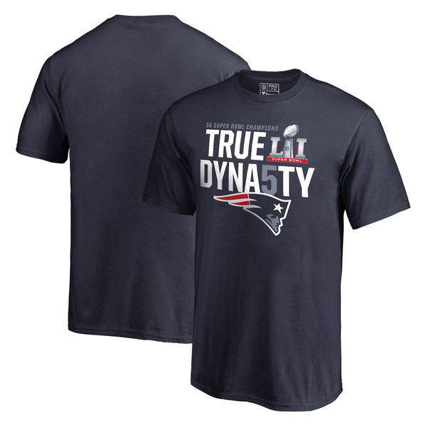 New England Patriots Pro Line by Fanatics Branded Youth 5-Time Super Bowl Champions True Dynasty T-Shirt - Navy
